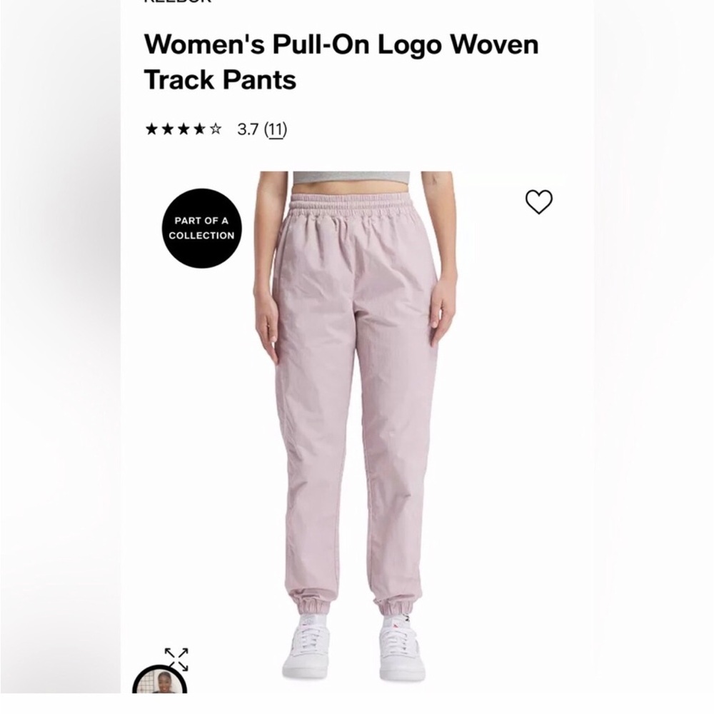 Reebok pull on logo woven track pants